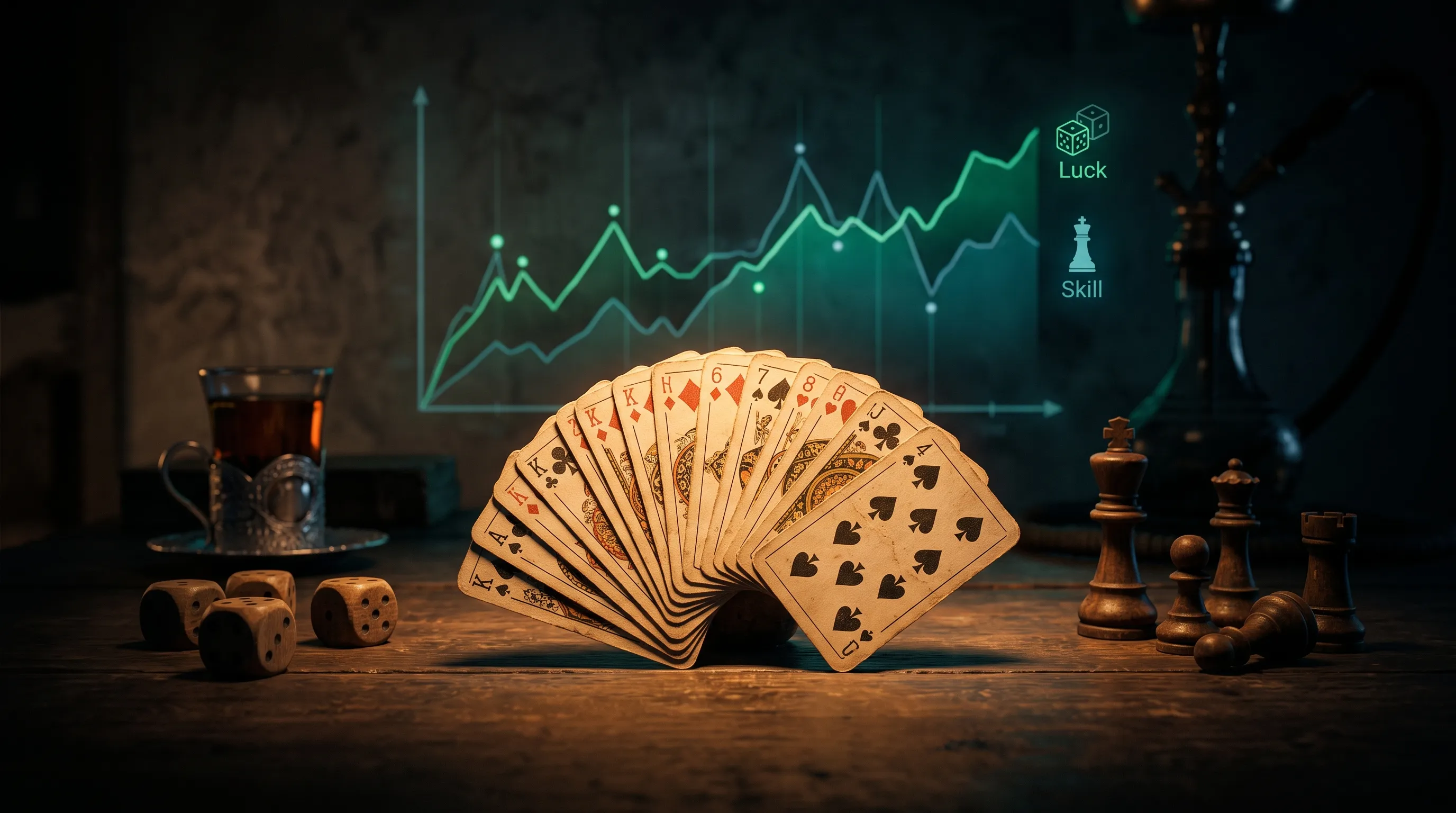 شانس یا مهارت؟ — تحلیل علمی ۱۰۰۰ بازی حکم در آس‌نرد